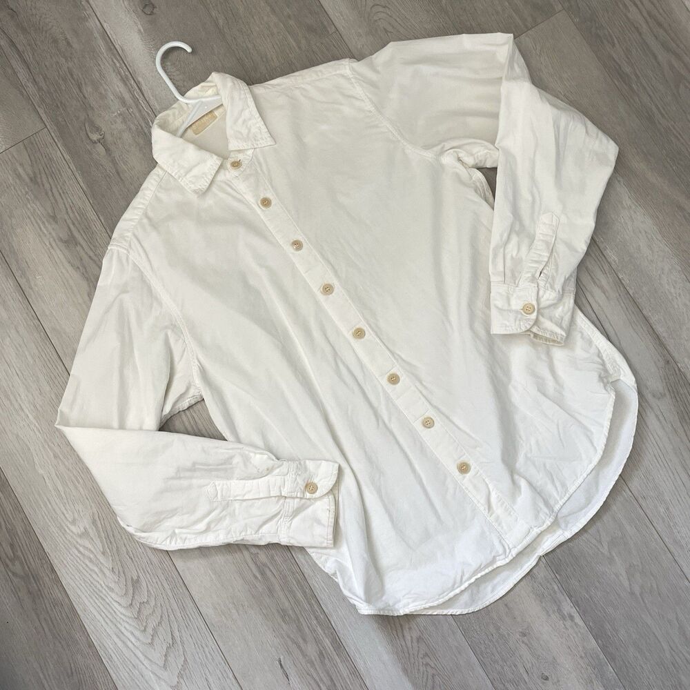 CP Shades Shirt organic cotton long sleeve button up mens White (xsmall) preppy